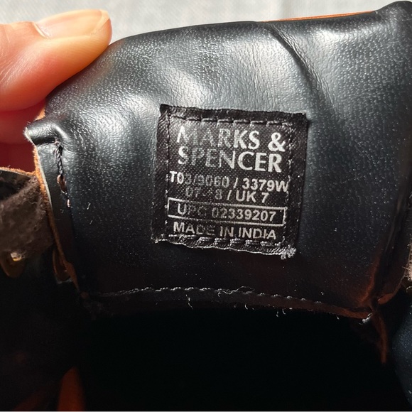 M&S Shoes Mens US 8 Brown Faux Leather Air Flex Total Comfort Extra Wide Fit - Picture 14 of 16